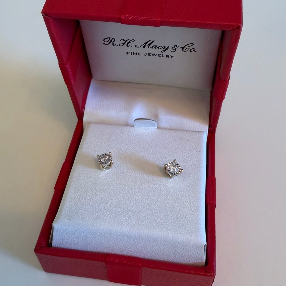 Silver Crystal Stud Earrings